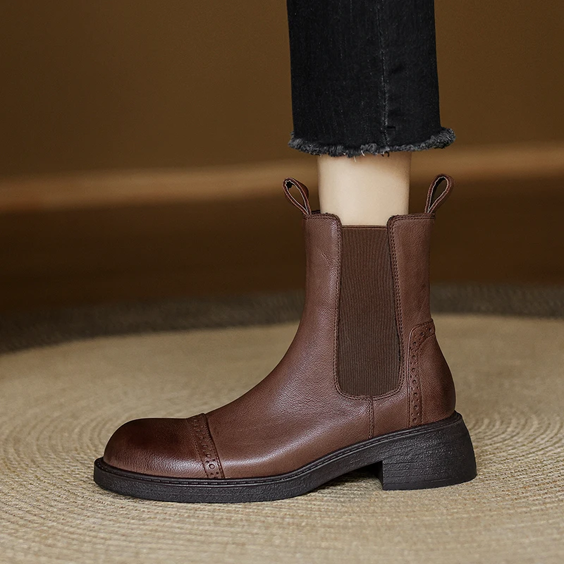 2025 Winter New Shoes Women Leather Ankle Boots Women Round Toe Thick Heel Woman Shoes Solid Chelsea Boots Casual Women Boots
2025 Winter New Shoes Women Leather Ankle Boots Women Round Toe Thick Heel Woman Shoes Solid Chelsea Boots Casual Women Boots