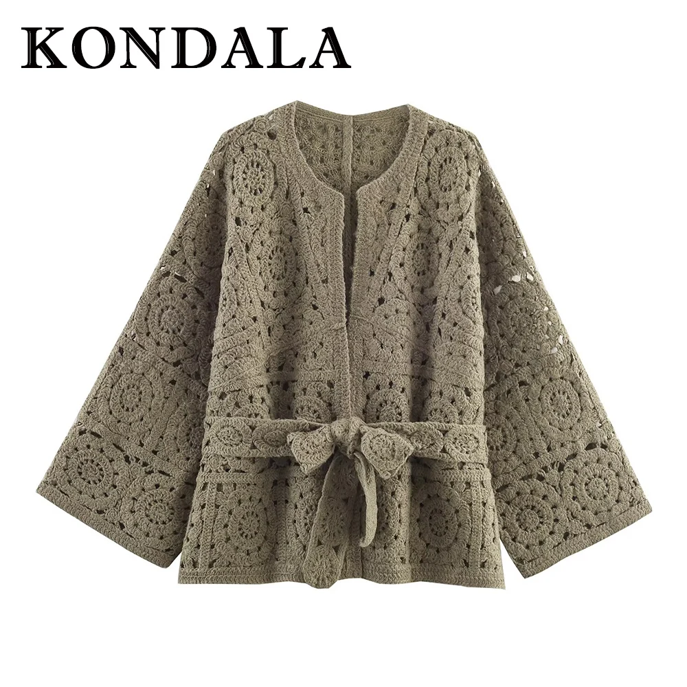KONDALA шикарные армейские зеленые женские повседневные кардиганы с круглым вырезом и поясом, винтажная мода 2025 года, зимний элегантный свободный женский свитер
KONDALA шикарные армейские зеленые женские повседневные кардиганы с круглым вырезом и поясом, винтажная мода 2025 года, зимний элегантный свободный женский свитер