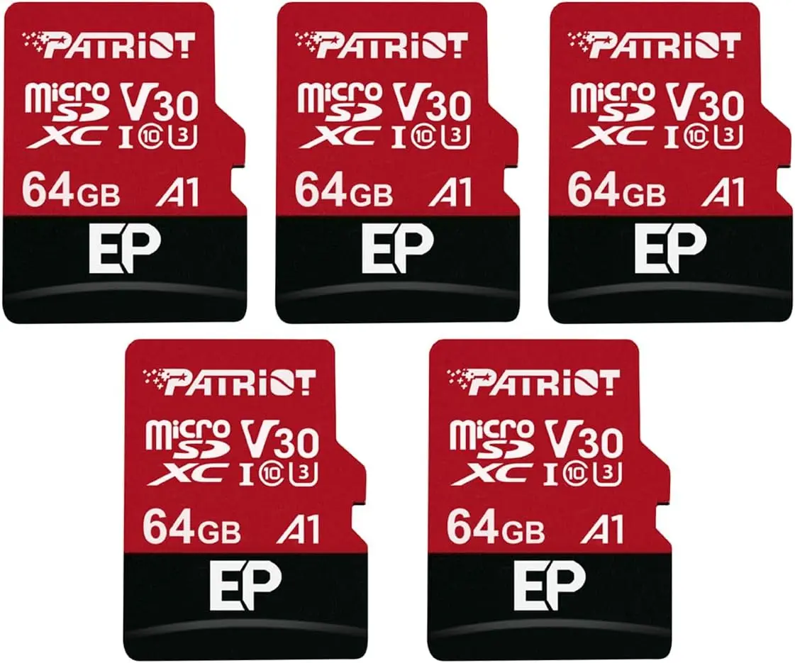 64GB A1/V30 Micro SD Card for Android Phones & Tablets, 5-Pack for 4K Video Recording
64GB A1/V30 Micro SD Card for Android Phones & Tablets, 5-Pack for 4K Video Recording
