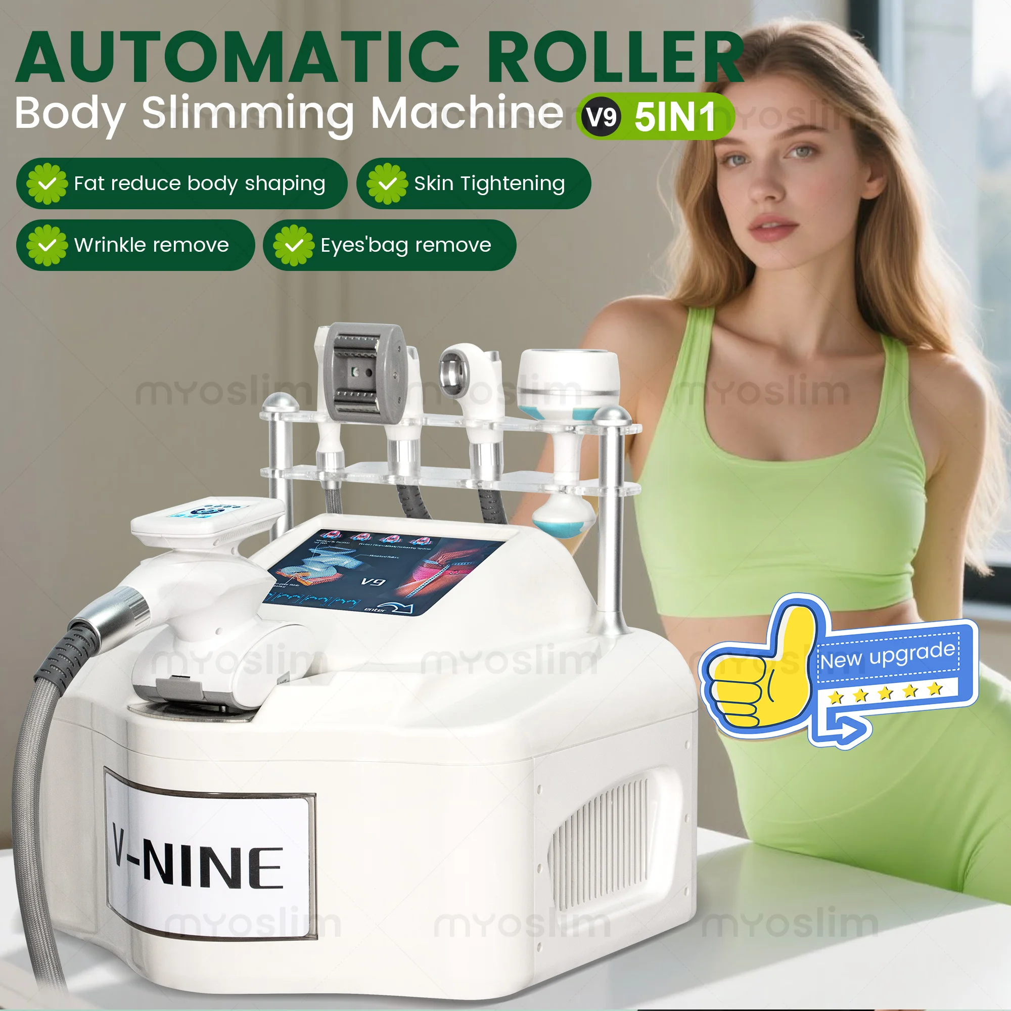 Portable V9 Vela Body Slimming Machine 85Kpa Cavitation Weight Loss Skin Tightening Face Lifting Roller Shaping Massage Machine
Portable V9 Vela Body Slimming Machine 85Kpa Cavitation Weight Loss Skin Tightening Face Lifting Roller Shaping Massage Machine
