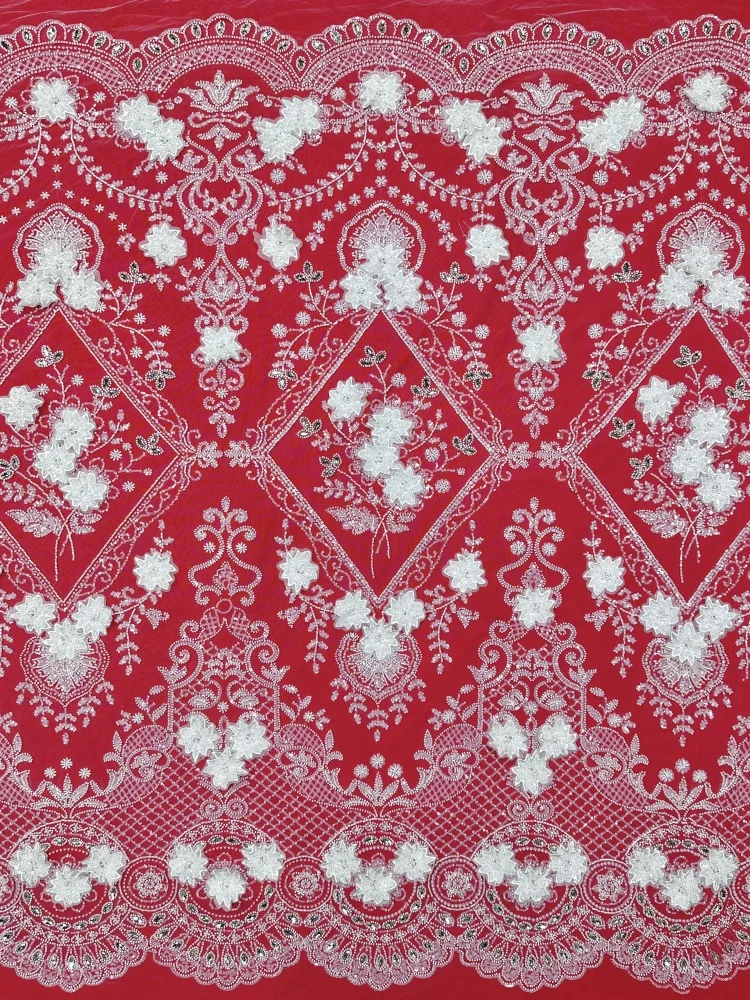 Luxury african fabric for women French Tulle Lace Fabric with Sequins Beads High Quality for Nigerian Wedding 5 Yards
Luxury african fabric for women French Tulle Lace Fabric with Sequins Beads High Quality for Nigerian Wedding 5 Yards