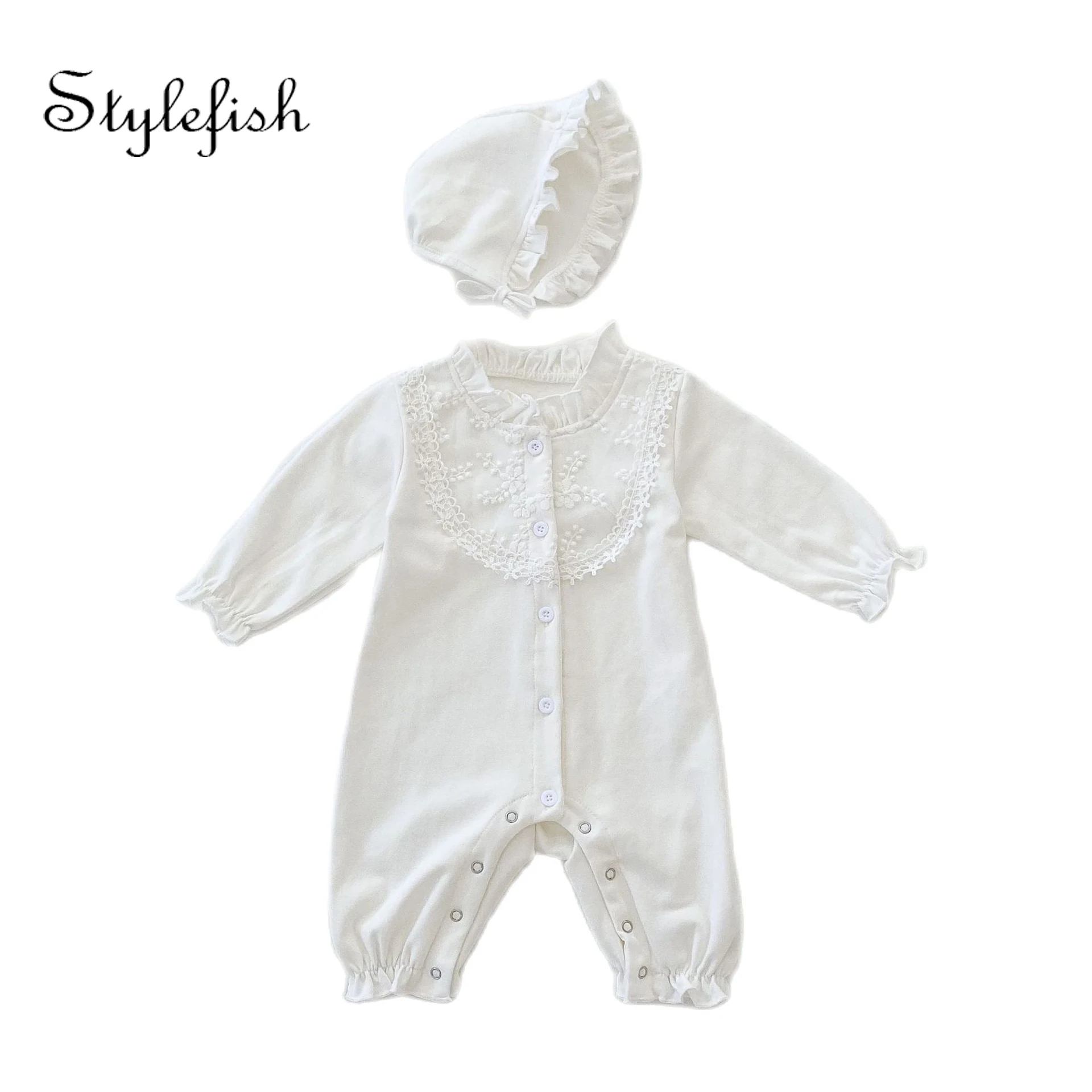 ins 2021 spring and autumn wooden ear collar lace newborn infant and baby lace long-sleeved one piece jumpsuits for baby girls
ins 2021 spring and autumn wooden ear collar lace newborn infant and baby lace long-sleeved one piece jumpsuits for baby girls