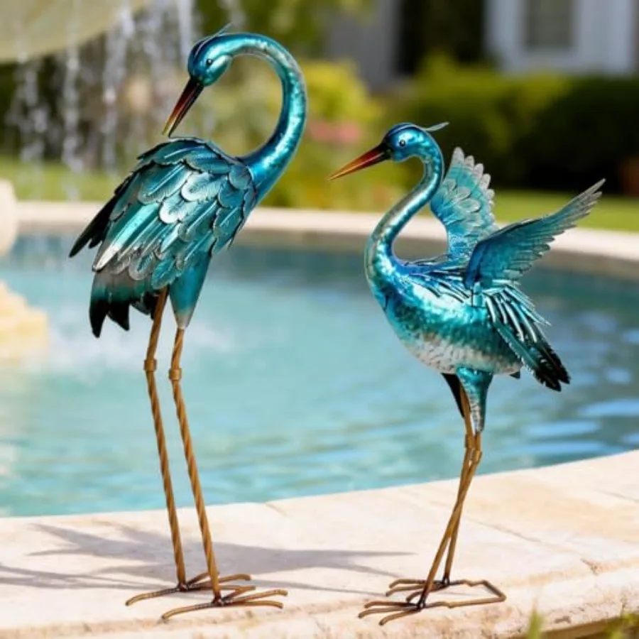 Garden Crane Statues for Outdoor Use: Blue Heron Metal Birds Yard Art Ornaments for Backyard Pond Patio Porch and Outside Decor
Garden Crane Statues for Outdoor Use: Blue Heron Metal Birds Yard Art Ornaments for Backyard Pond Patio Porch and Outside Decor