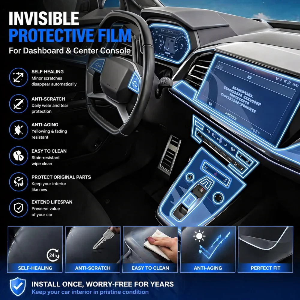 Car Accessories Q4 E-tron Dashboard Multimedia Navigation Transparent Anti-Scratch Protection Film Modification For Audi Q4
