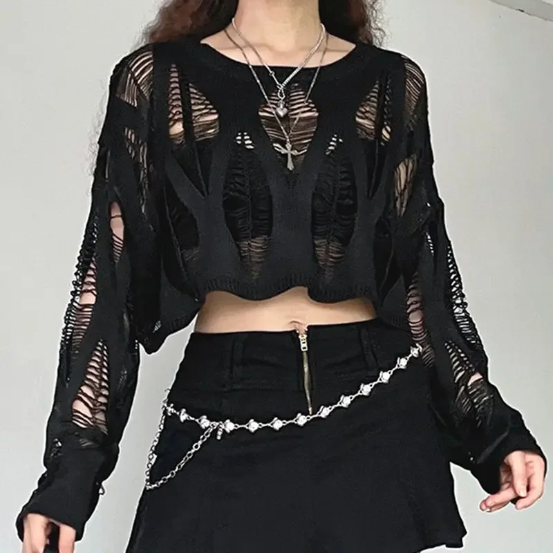 Pullovers Women Streetwear Crops O-neck Trendy Hollow Out Comfortable Casual Gothic Vintage Solid Knitting Soft Aesthetic Casual
Pullovers Women Streetwear Crops O-neck Trendy Hollow Out Comfortable Casual Gothic Vintage Solid Knitting Soft Aesthetic Casual