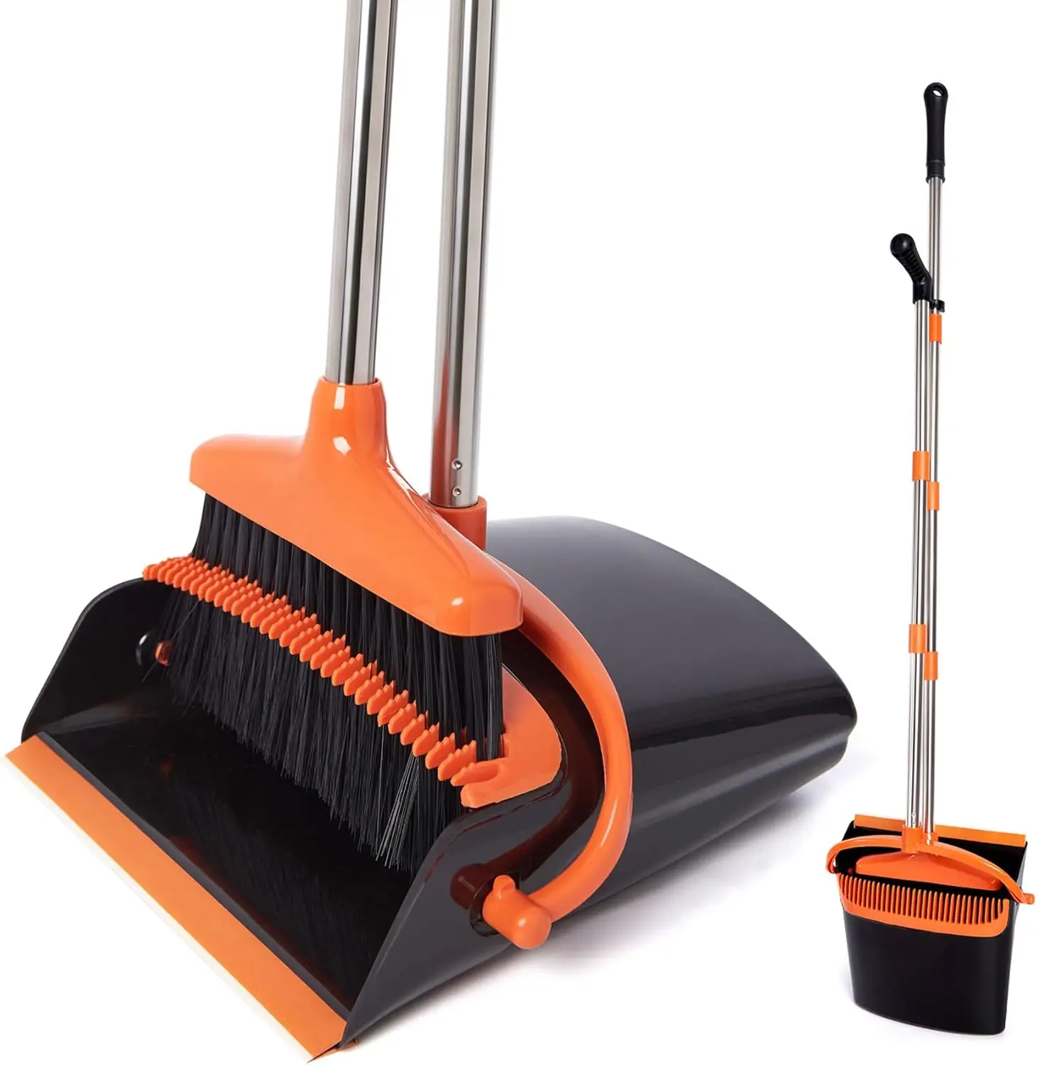 Long Handle Broom and Dustpan Set, Lightweight Stainless Steel, Stand Upright for Home Kitchen Office Pet Hair, Black Orange
Long Handle Broom and Dustpan Set, Lightweight Stainless Steel, Stand Upright for Home Kitchen Office Pet Hair, Black Orange