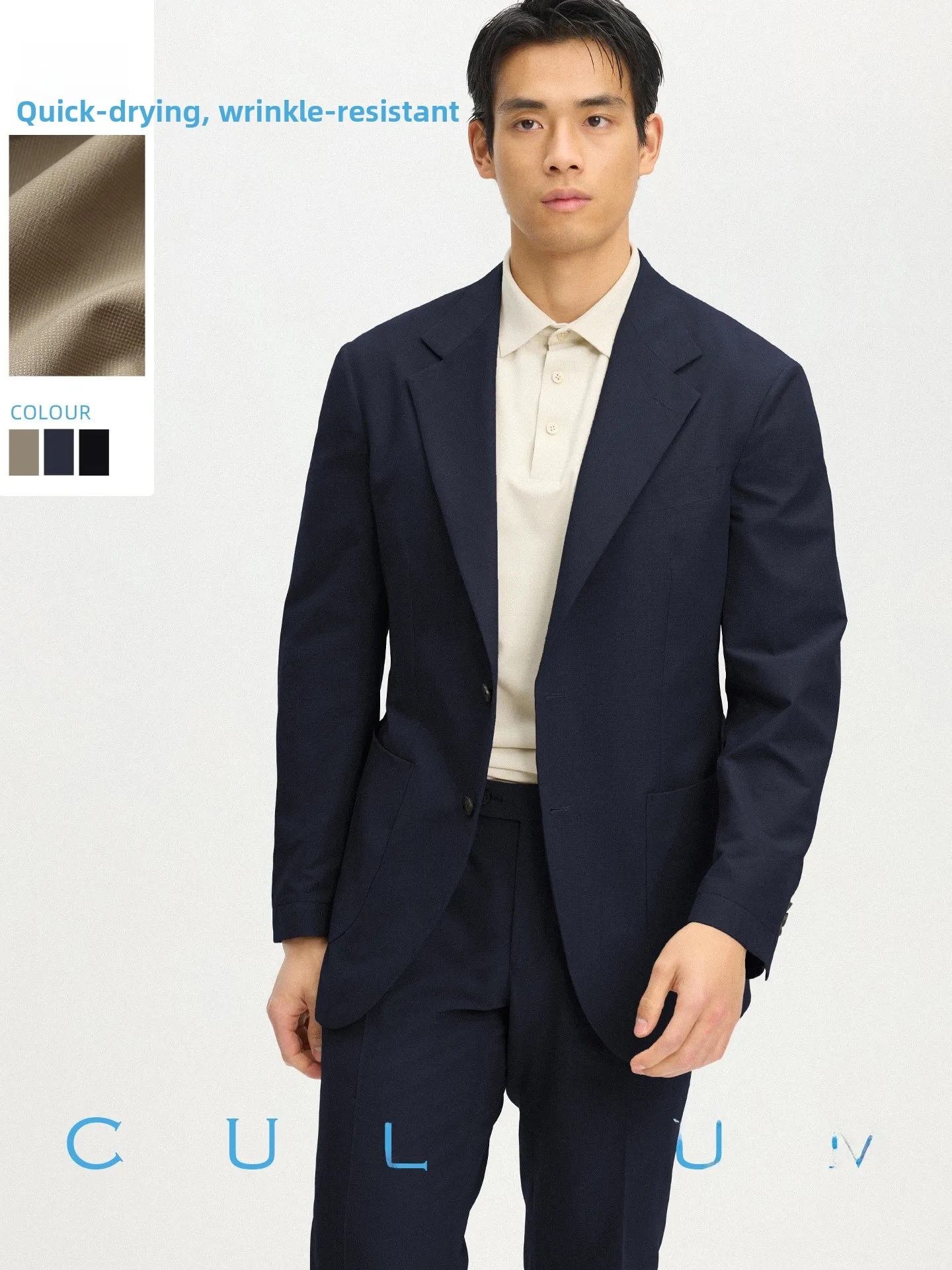 Quick Dry Breathable CULTUM Men's Business Casual Single Row Suit Versatile Comfortable Polyester Fiber Summer Suit
Quick Dry Breathable CULTUM Men's Business Casual Single Row Suit Versatile Comfortable Polyester Fiber Summer Suit