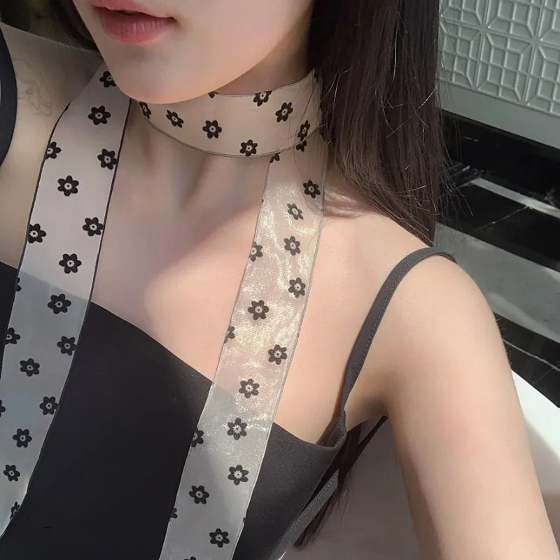 Flower Heart Long Silk Scarf Spring Summer Versatile Decorative Belt Hair Band Pure Desire Layered Ribbon Thin Wrap Scarf
Flower Heart Long Silk Scarf Spring Summer Versatile Decorative Belt Hair Band Pure Desire Layered Ribbon Thin Wrap Scarf