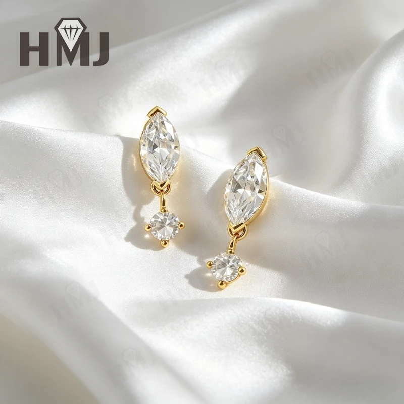 925 Sterling Silver Earrings D Color/Black/Champagne Moissanite 2.4ct Marquise Cut Minimalist Daily Wear Jewelry
925 Sterling Silver Earrings D Color/Black/Champagne Moissanite 2.4ct Marquise Cut Minimalist Daily Wear Jewelry