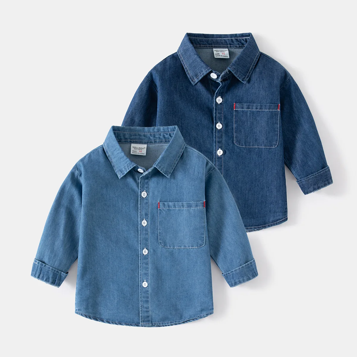 2022 new Korean fashion boys girls Denim Long Sleeve T Shirt middle and children's clothing casual spring toddler shirt
2022 new Korean fashion boys girls Denim Long Sleeve T Shirt middle and children's clothing casual spring toddler shirt
