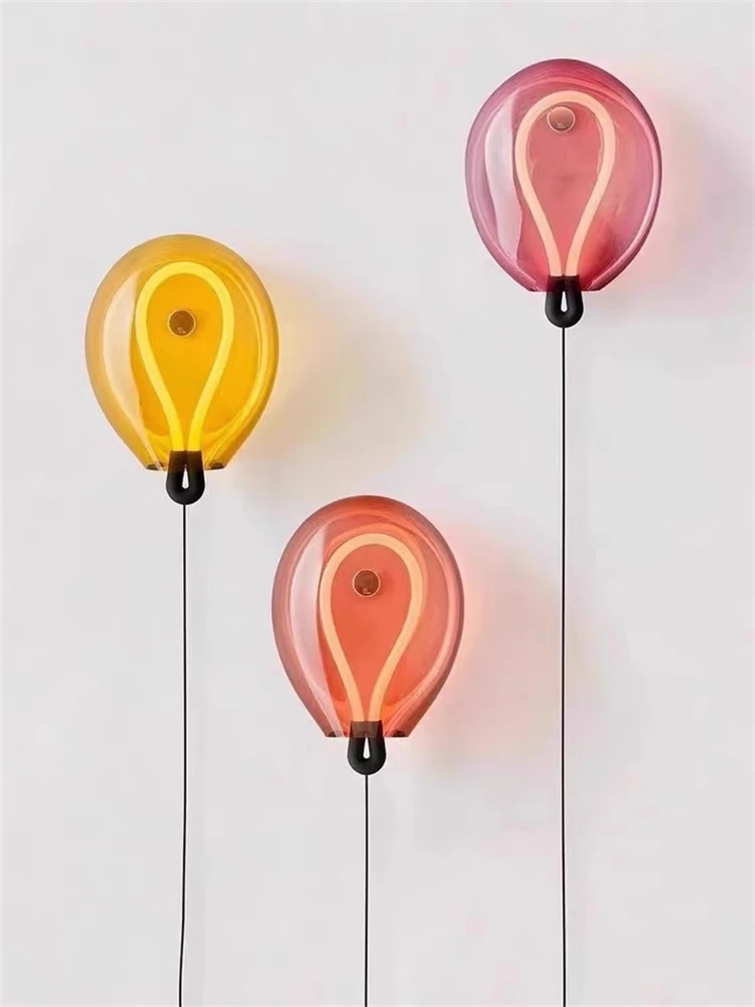 Stained glass balloon wall lamps living room bedroom aisle decoration glass designer sconces lights lighting
Stained glass balloon wall lamps living room bedroom aisle decoration glass designer sconces lights lighting