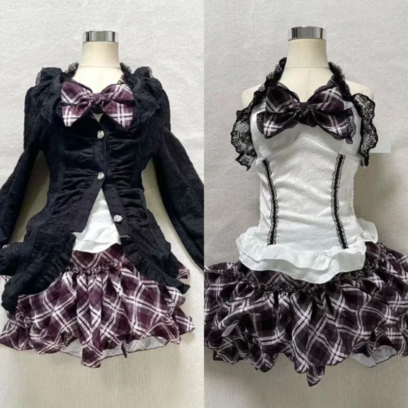 New Gothic Vintage Elegant Women 3 Piece Set Y2k Black Design Cardigan + Chic Tops + Plaid Skirts Harajuku Fashion Retro Outfits
New Gothic Vintage Elegant Women 3 Piece Set Y2k Black Design Cardigan + Chic Tops + Plaid Skirts Harajuku Fashion Retro Outfits