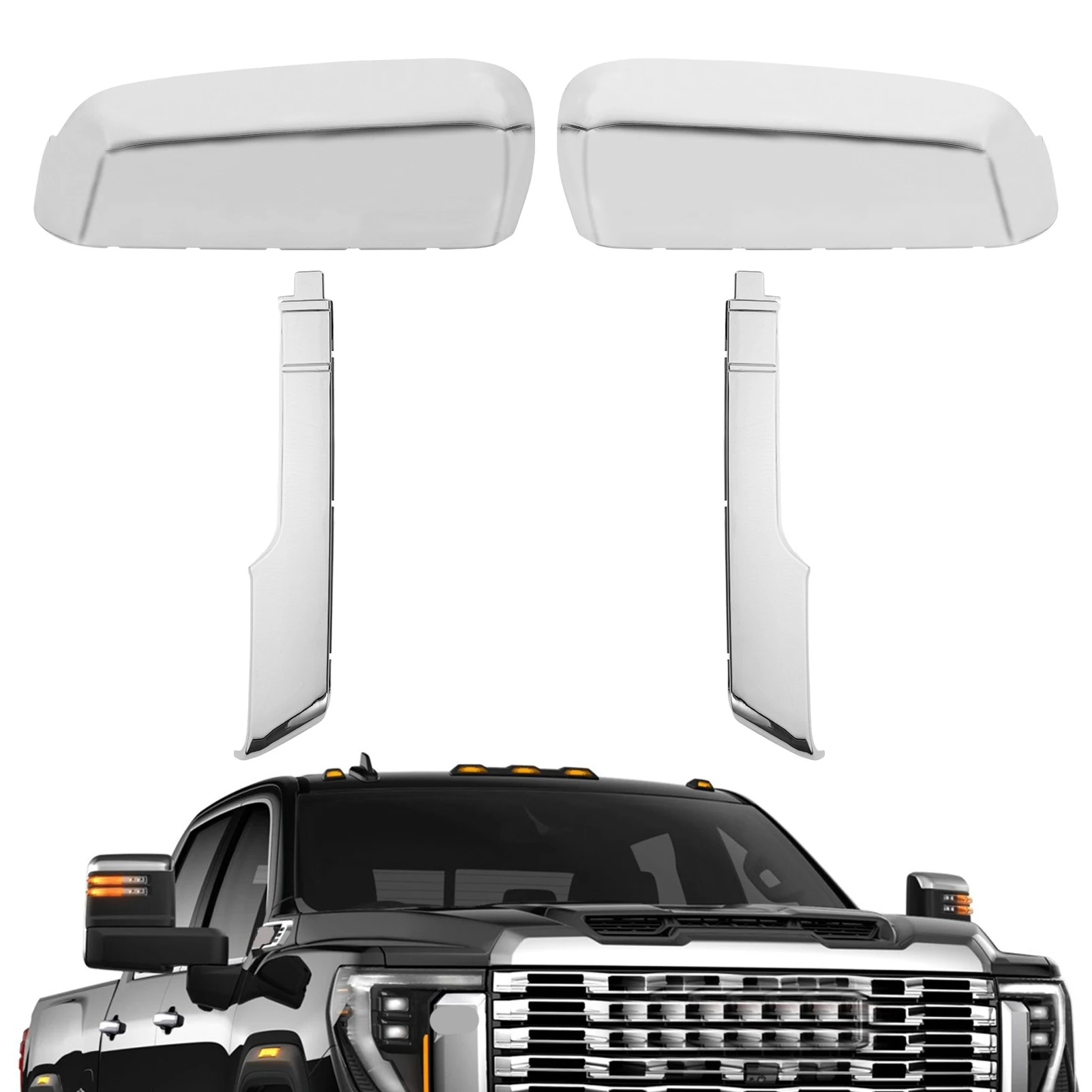 84468905 84468911 Car Chrome Mirror Cap Covers Trim Set For Chevy For Silverado Exterior Parts Direct Replacement
84468905 84468911 Car Chrome Mirror Cap Covers Trim Set For Chevy For Silverado Exterior Parts Direct Replacement