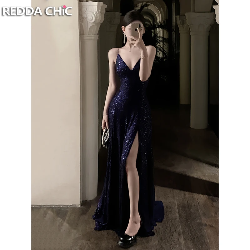 REDDACHiC Королевское синее блестящее вечернее платье с глубоким V-образным вырезом, разрезом и шнуровкой на спине, макси-платье без рукавов, коктейльное платье, женская одежда
REDDACHiC Королевское синее блестящее вечернее платье с глубоким V-образным вырезом, разрезом и шнуровкой на спине, макси-платье без рукавов, коктейльное платье, женская одежда