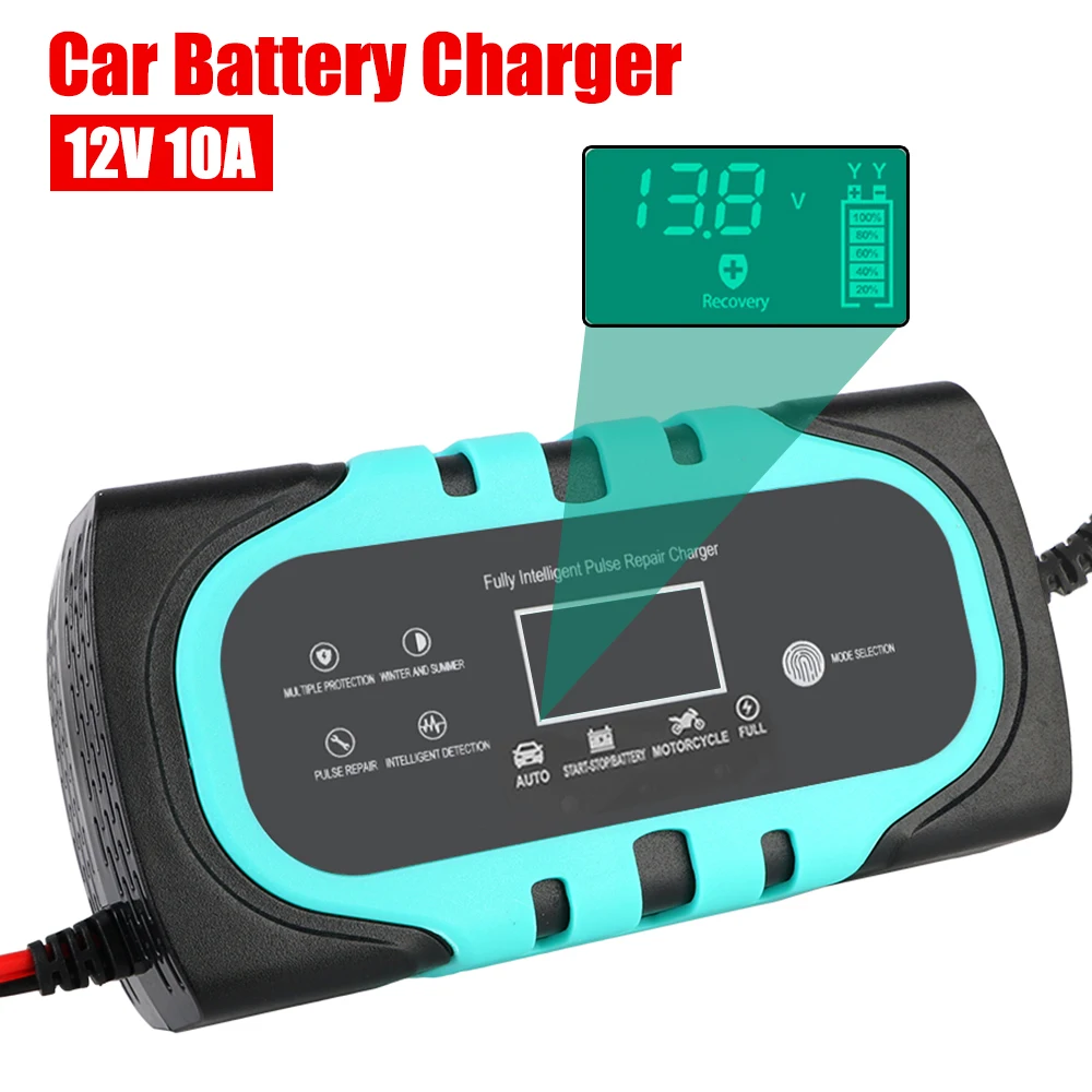 Pulse Repair Smart Car Battery Charger Digital Display Battery Charger For Motorcycle Wet Dry Lead Acid Battery 12V 10A
Pulse Repair Smart Car Battery Charger Digital Display Battery Charger For Motorcycle Wet Dry Lead Acid Battery 12V 10A