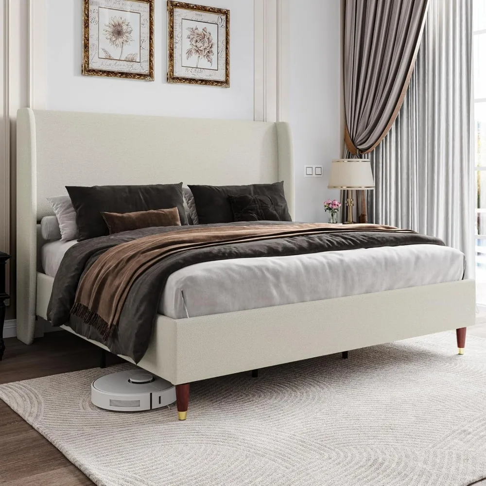 Jocisland King Bed Frame Upholstered Bed with Wingback Headboard Platform Bed King Size/No Box Spring Needed/Easy Assembly/Brown
Jocisland King Bed Frame Upholstered Bed with Wingback Headboard Platform Bed King Size/No Box Spring Needed/Easy Assembly/Brown