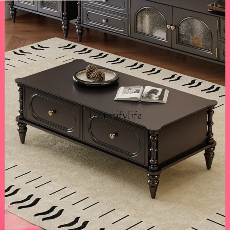 XXAmerican retro coffee table solid wood Roman column table foot household small tea table
XXAmerican retro coffee table solid wood Roman column table foot household small tea table