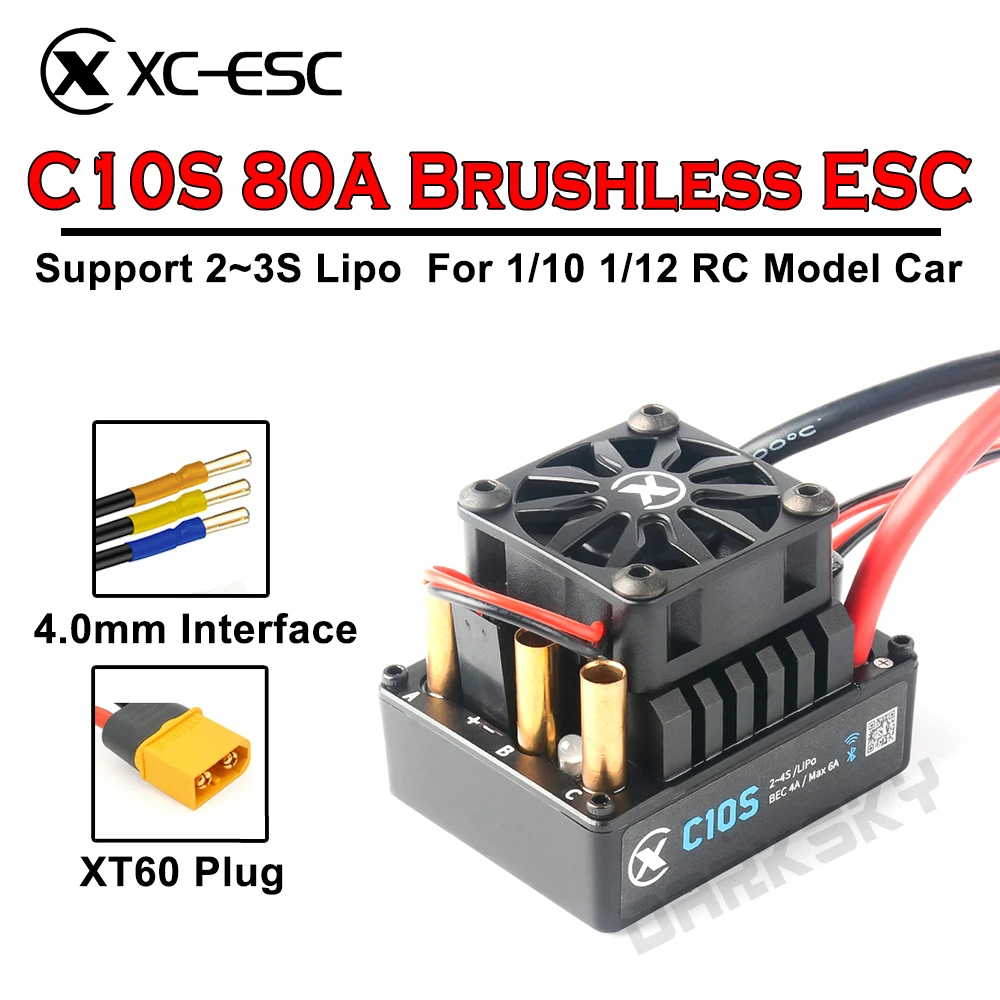 XC-ESC C10S 80A Brushless ESC Support 2~4S Lipo Battery For 1/10 RC Model Cars Buggy Crawler Accessories
XC-ESC C10S 80A Brushless ESC Support 2~4S Lipo Battery For 1/10 RC Model Cars Buggy Crawler Accessories
