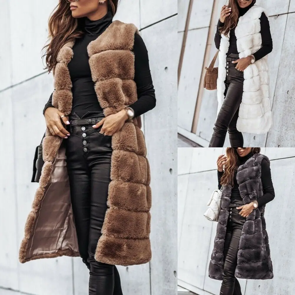 European and American Autumn and Winter Casual Commute Round Neck Faux Fur Long Sleeveless Women's Vest
European and American Autumn and Winter Casual Commute Round Neck Faux Fur Long Sleeveless Women's Vest