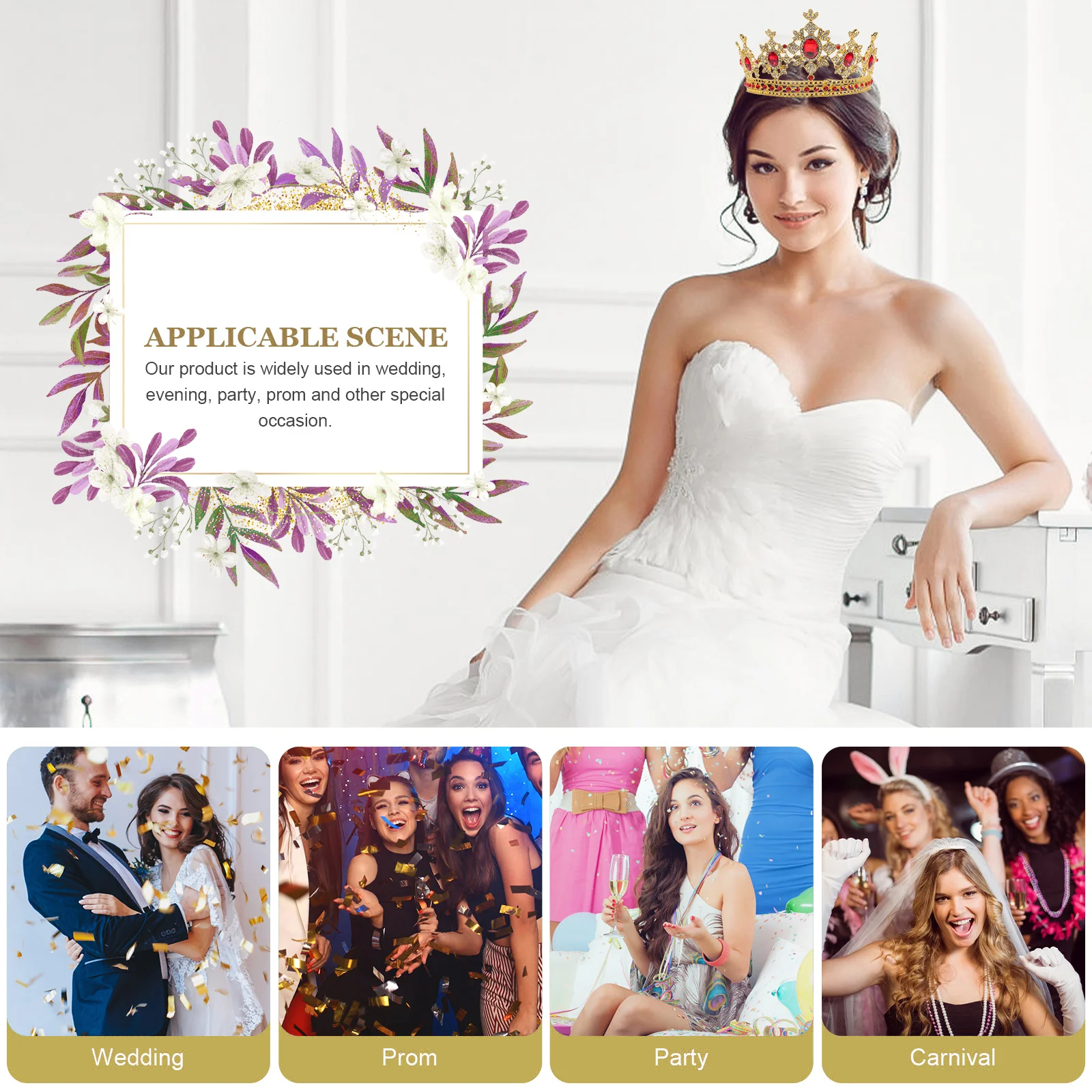 1Pcs Alloy Bridal Crown Elegant Wedding Headdress Rhinestone Inlaid Crown Party Prom Birthday Gift European Style Gold Red
1Pcs Alloy Bridal Crown Elegant Wedding Headdress Rhinestone Inlaid Crown Party Prom Birthday Gift European Style Gold Red