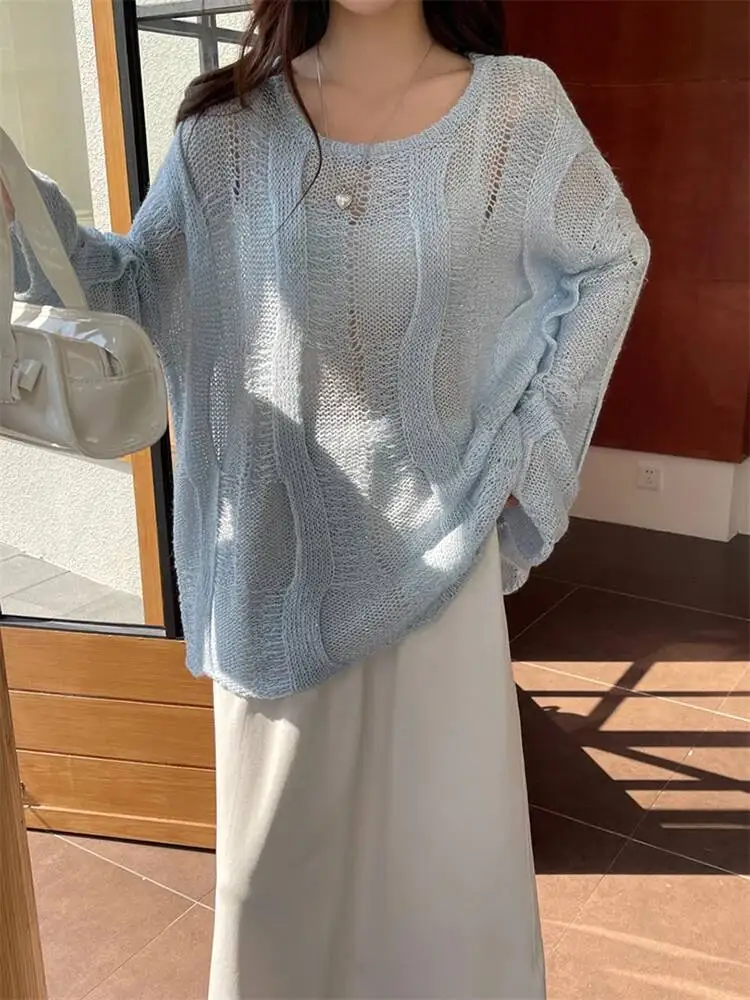 Big Size Beige Thin Hollow Out Sweater Round Neck Long Sleeve Women Pullovers New Fashion Spring Autumn 2026 1D14
Big Size Beige Thin Hollow Out Sweater Round Neck Long Sleeve Women Pullovers New Fashion Spring Autumn 2026 1D14