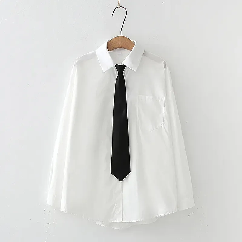 GIDYQ Women White Button Up Shirt Long Sleeve Fall Casual Blouse with Black Tie Preppy Style Japan School Uniform Tops
GIDYQ Women White Button Up Shirt Long Sleeve Fall Casual Blouse with Black Tie Preppy Style Japan School Uniform Tops