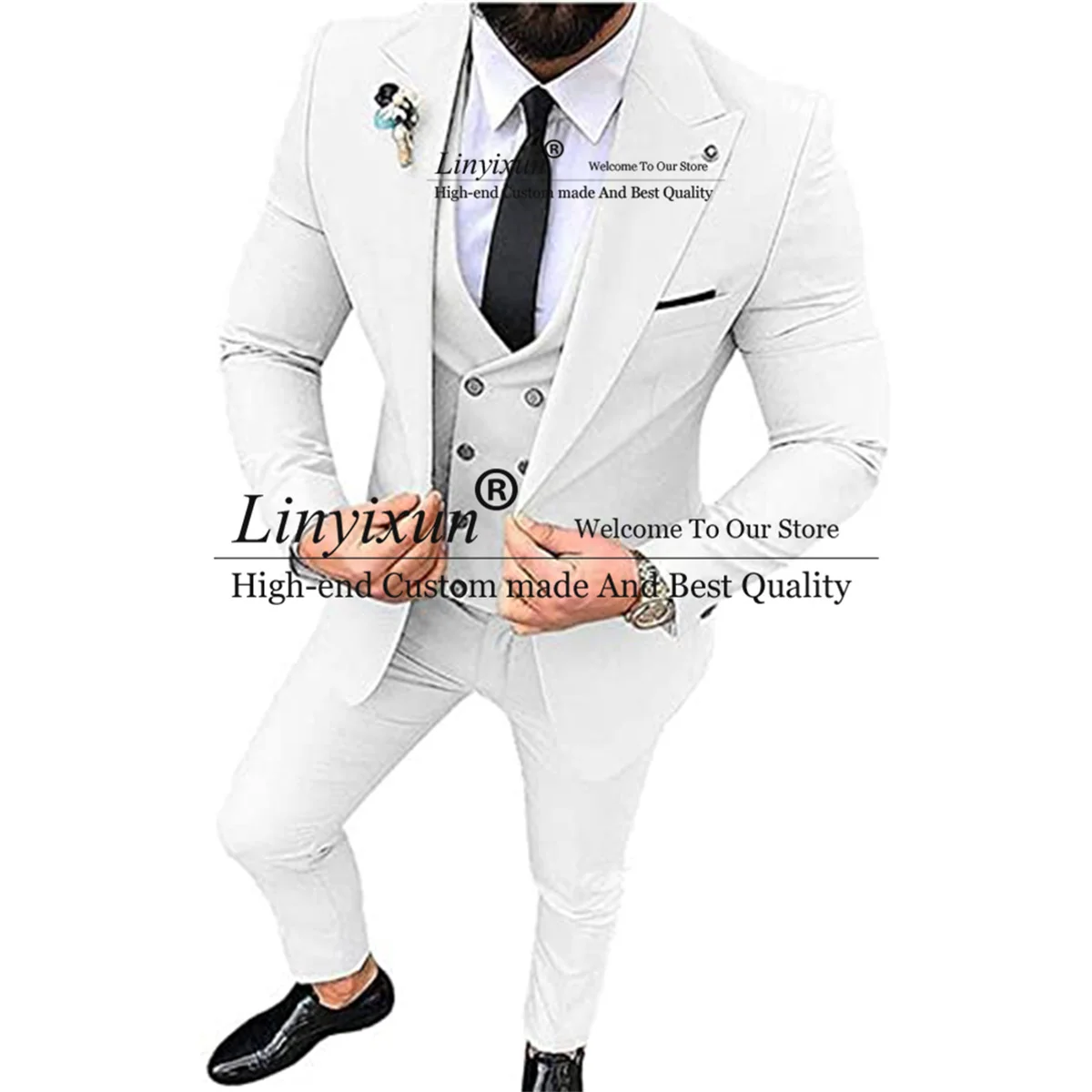 White Men Suits For Wedding Notch Lapel Groom Tuxedos 3 Pieces Sets Business Male Prom Blazers Slim Fit Groomsmen Costume Homme
White Men Suits For Wedding Notch Lapel Groom Tuxedos 3 Pieces Sets Business Male Prom Blazers Slim Fit Groomsmen Costume Homme
