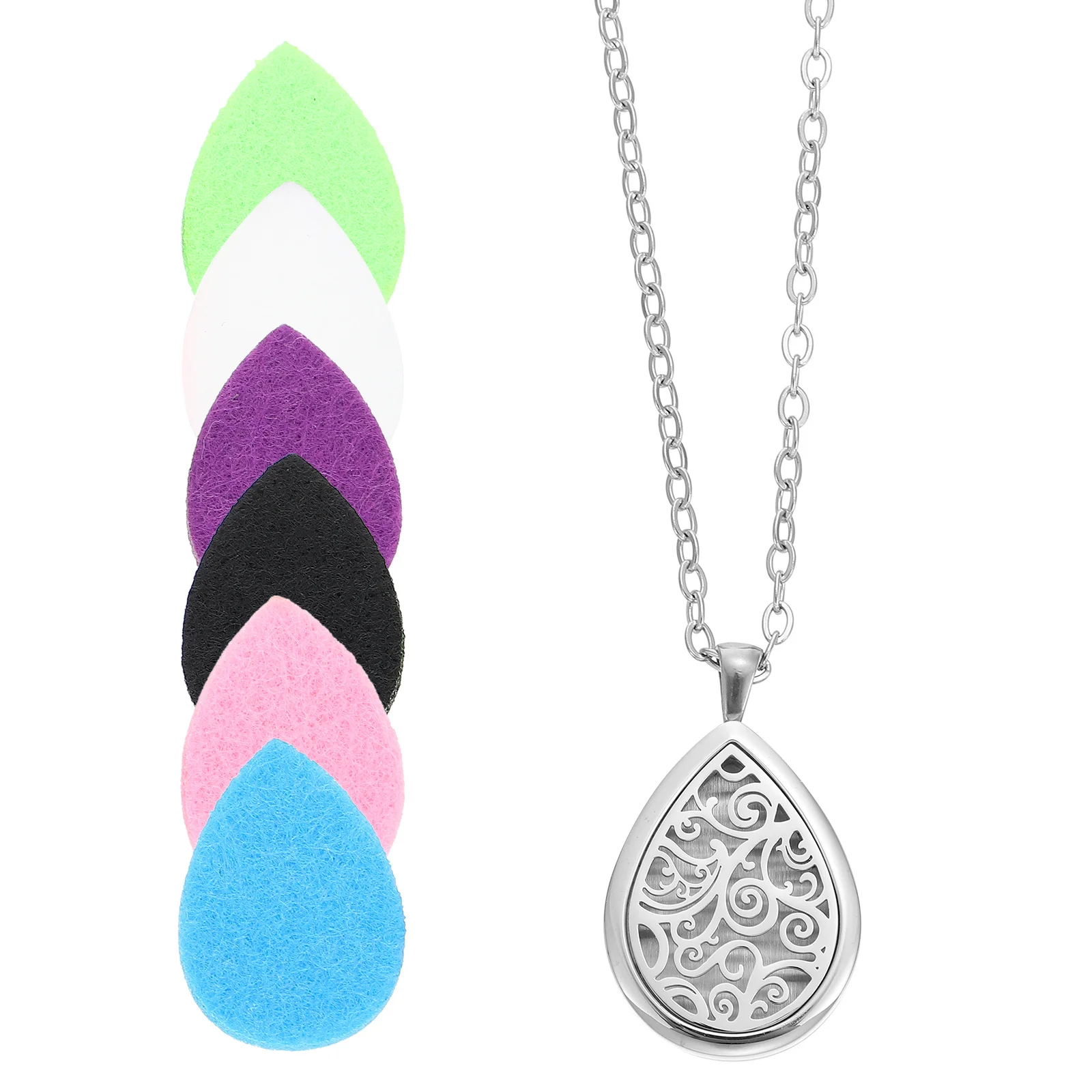 1Set Essential Oil Necklace Aromatherapy Pendant Portable Stainless Steel Diffuser Necklace Chic Decorative Aroma Pendant 
1Set Essential Oil Necklace Aromatherapy Pendant Portable Stainless Steel Diffuser Necklace Chic Decorative Aroma Pendant