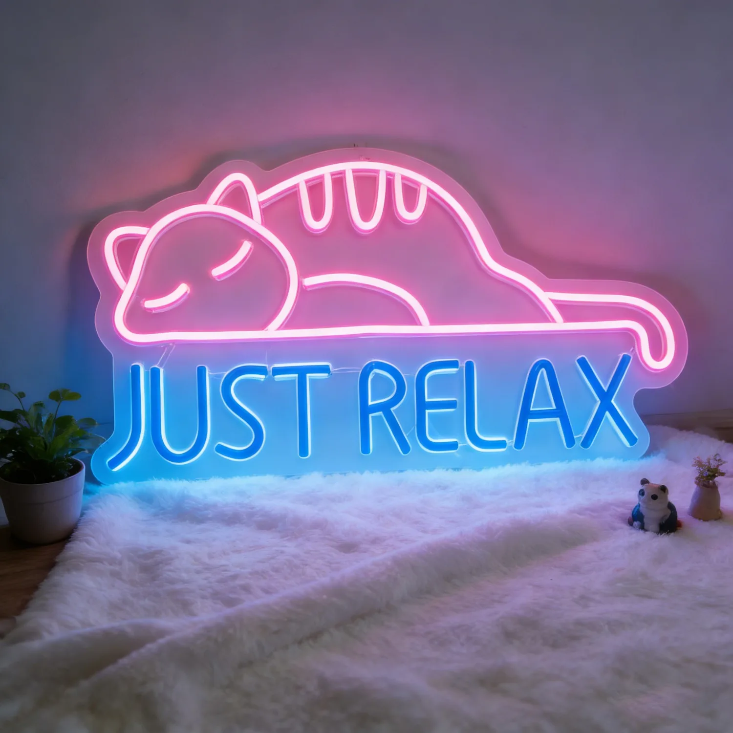 Just Relax Cat Neon Sign LED Wall Art Cute Animal Shape USB Powered Aesthetic Night Light for Living Room Pet Room Decor Gift
Just Relax Cat Neon Sign LED Wall Art Cute Animal Shape USB Powered Aesthetic Night Light for Living Room Pet Room Decor Gift