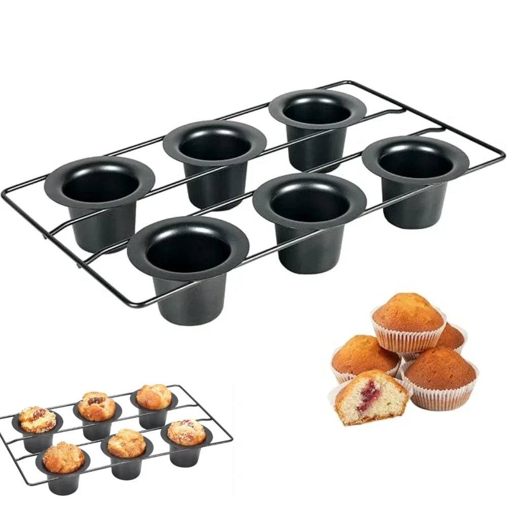 6Cups Premium Muffin Nonstick Popover Pans Carbon Steel Wire Rack Large Deep Cupcake Pudding Mold Perfect Gift for Baking Tools
6Cups Premium Muffin Nonstick Popover Pans Carbon Steel Wire Rack Large Deep Cupcake Pudding Mold Perfect Gift for Baking Tools