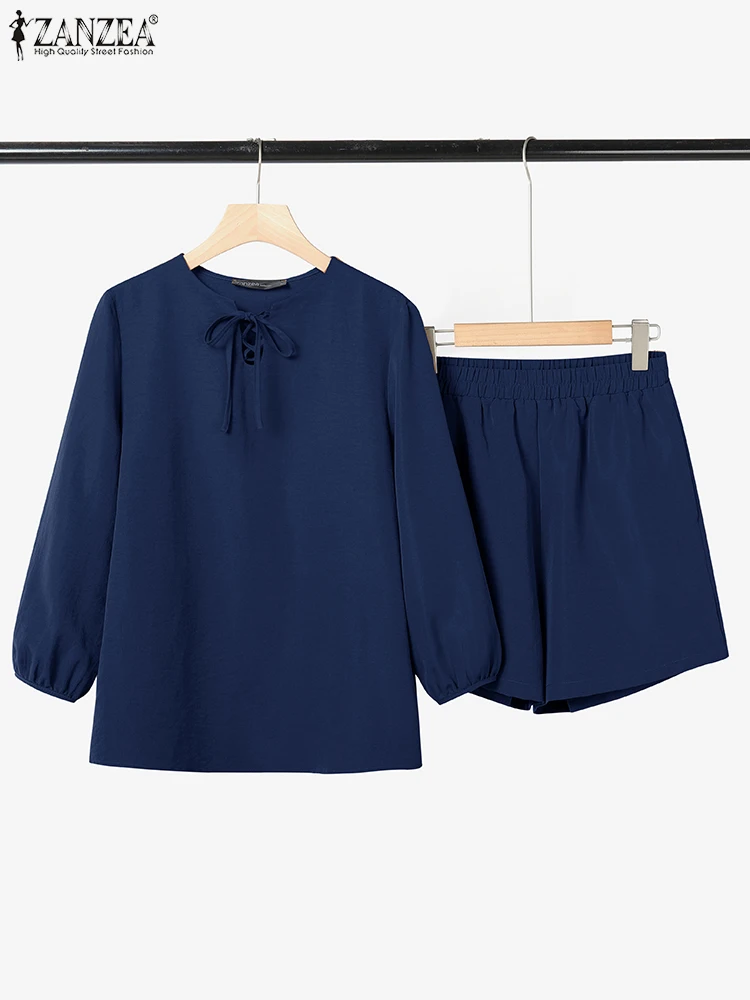 ZANZEA Women Casual 2 Pieces Sets Loose O-Neck 3/4 Sleeve Blouses Elastic Waist Shorts 2pcs Suits Summer Everyday Short Sets
ZANZEA Women Casual 2 Pieces Sets Loose O-Neck 3/4 Sleeve Blouses Elastic Waist Shorts 2pcs Suits Summer Everyday Short Sets