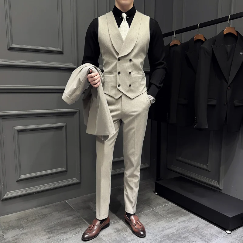 Slim Fit Korean Style Wedding Groomsmen Suit Vest Set for Men Business Casual Shirt Lapel Design Spring Summer Fashion
Slim Fit Korean Style Wedding Groomsmen Suit Vest Set for Men Business Casual Shirt Lapel Design Spring Summer Fashion