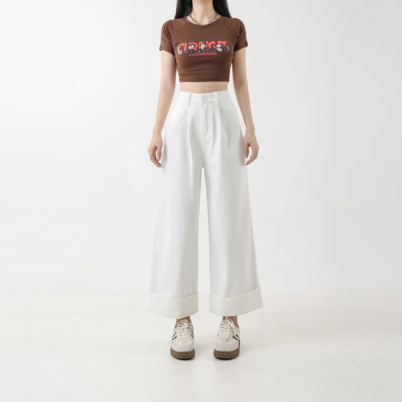 ZHISILAO New High Wiast Wide Leg Jeans Women Vintage Cotton White Ankle-length Denim Pants Streetwear Spring Summer 2024
ZHISILAO New High Wiast Wide Leg Jeans Women Vintage Cotton White Ankle-length Denim Pants Streetwear Spring Summer 2024