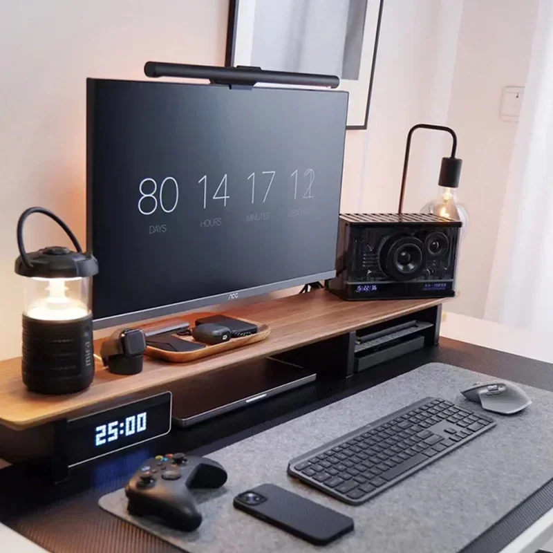 Solid Wood Monitor Stand Desktop Computer Storage Shelf Minimalist and Modern Stable Walnut Monitor Increase In Height Rack
Solid Wood Monitor Stand Desktop Computer Storage Shelf Minimalist and Modern Stable Walnut Monitor Increase In Height Rack