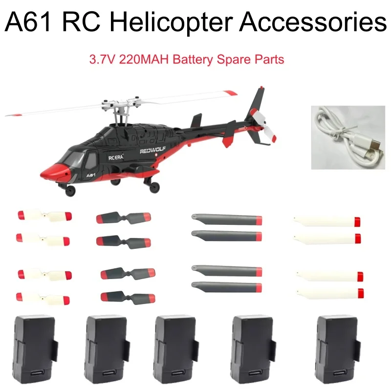A61 6G Stunt Remote Control RC Helicopter Spare Parts Accessories 3.7V 220MAH Battery Main Propeller/Tail Propeller/USB Charger
A61 6G Stunt Remote Control RC Helicopter Spare Parts Accessories 3.7V 220MAH Battery Main Propeller/Tail Propeller/USB Charger