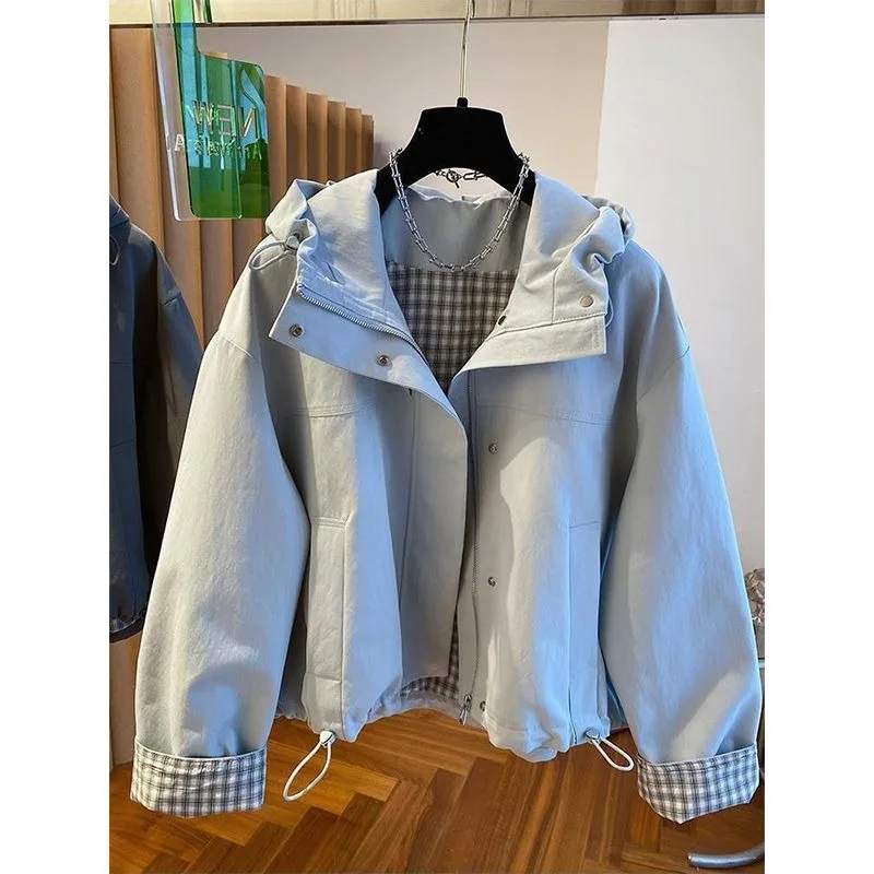 Spring Autumn Collection High-end Niche Design Workwear Windproof Jacket Chubby Girl Plus-size Korean-style Hooded Windbreaker
Spring Autumn Collection High-end Niche Design Workwear Windproof Jacket Chubby Girl Plus-size Korean-style Hooded Windbreaker