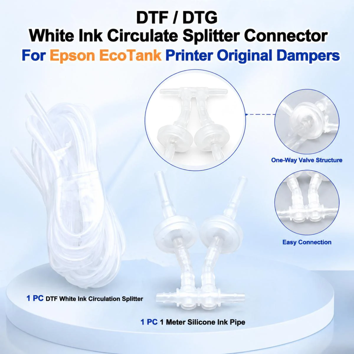 DTF White Ink Circulation Splitter Change Original Damper to One Way Valve For Epson ecotank L18050 L8050 ET8550 ET-8550 L8180
DTF White Ink Circulation Splitter Change Original Damper to One Way Valve For Epson ecotank L18050 L8050 ET8550 ET-8550 L8180