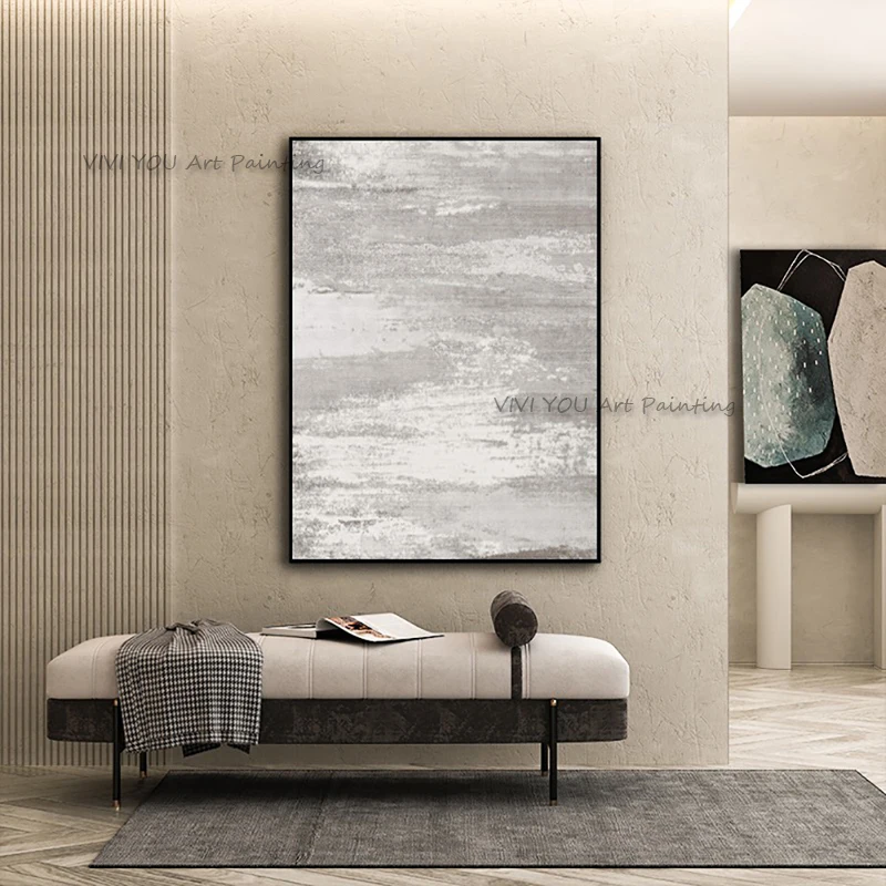 Handpainted Wall Art Oil Colors Modern Abstract Grey And White Home Living Room Decor Canvas Painting
Handpainted Wall Art Oil Colors Modern Abstract Grey And White Home Living Room Decor Canvas Painting