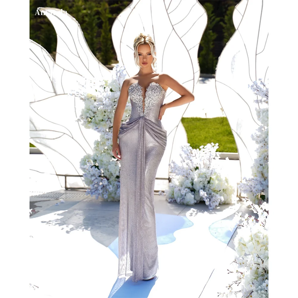 Amanda Customized Sweetheart Neck Appliques Sheath Prom Dresses Crystal Sleeveless vestidos de noche Floor-Length Evening Dress
Amanda Customized Sweetheart Neck Appliques Sheath Prom Dresses Crystal Sleeveless vestidos de noche Floor-Length Evening Dress