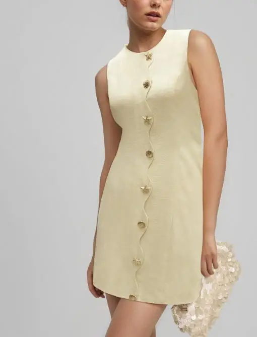 Women's Dress Summer Tailored New Solid Color Intellectual Elegant Metal Button Front Sleeveless Dress Suitable for Daily Use
Women's Dress Summer Tailored New Solid Color Intellectual Elegant Metal Button Front Sleeveless Dress Suitable for Daily Use