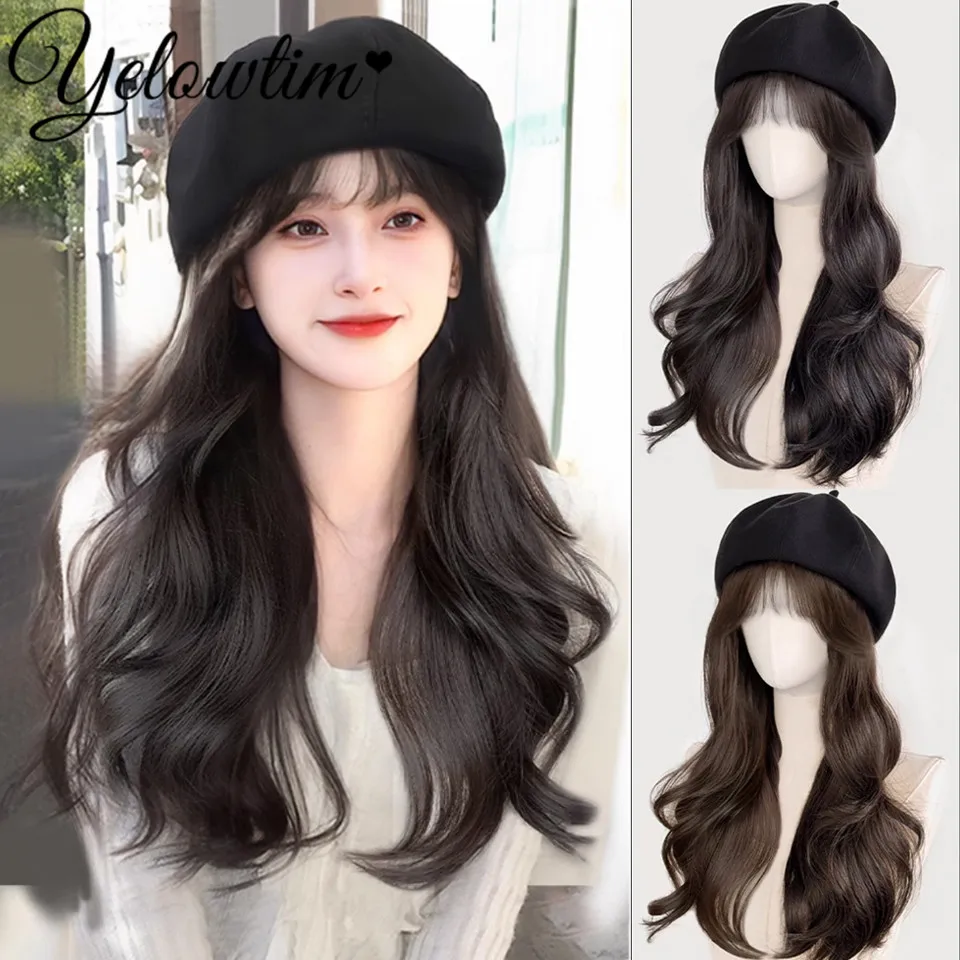 Hat Wig One-piece Women's 2024 Autumn And Winter New Item Long Curly Hair Beret Wig Women's Natural Full Head Cover
Hat Wig One-piece Women's 2024 Autumn And Winter New Item Long Curly Hair Beret Wig Women's Natural Full Head Cover