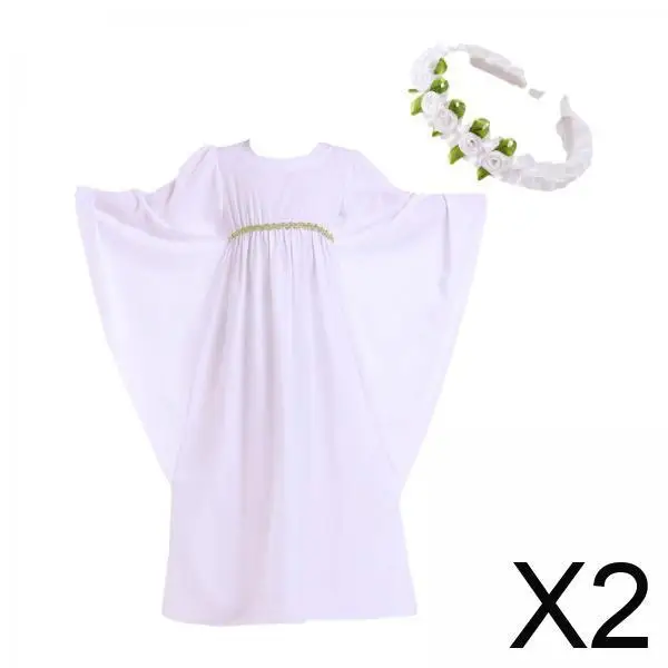 Children Angel Princess Dress White Halloween Party Outfit for Girls Polyester Fancy Costume with Headpiece
Children Angel Princess Dress White Halloween Party Outfit for Girls Polyester Fancy Costume with Headpiece
