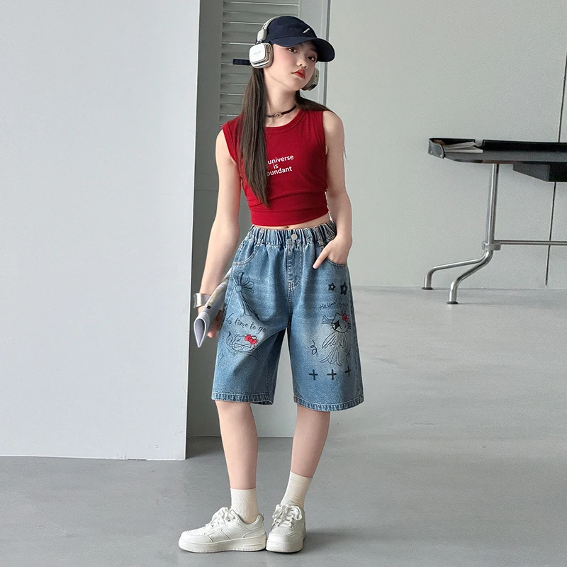 2026 New Summer Thin Children's Printed Jeans Spring Boys' Cartoon Cat Shorts Autumn Girls' Beach Pants
2026 New Summer Thin Children's Printed Jeans Spring Boys' Cartoon Cat Shorts Autumn Girls' Beach Pants