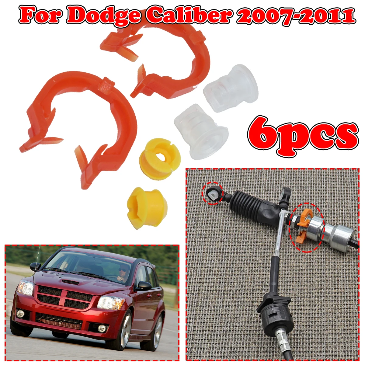 6PC Gear Shift Cable Bushing For Dodge Caliber 2007-2011Gearbox Pull Head Lever Line Rubber Sleeve Transfer Case Retainer Clip
6PC Gear Shift Cable Bushing For Dodge Caliber 2007-2011Gearbox Pull Head Lever Line Rubber Sleeve Transfer Case Retainer Clip