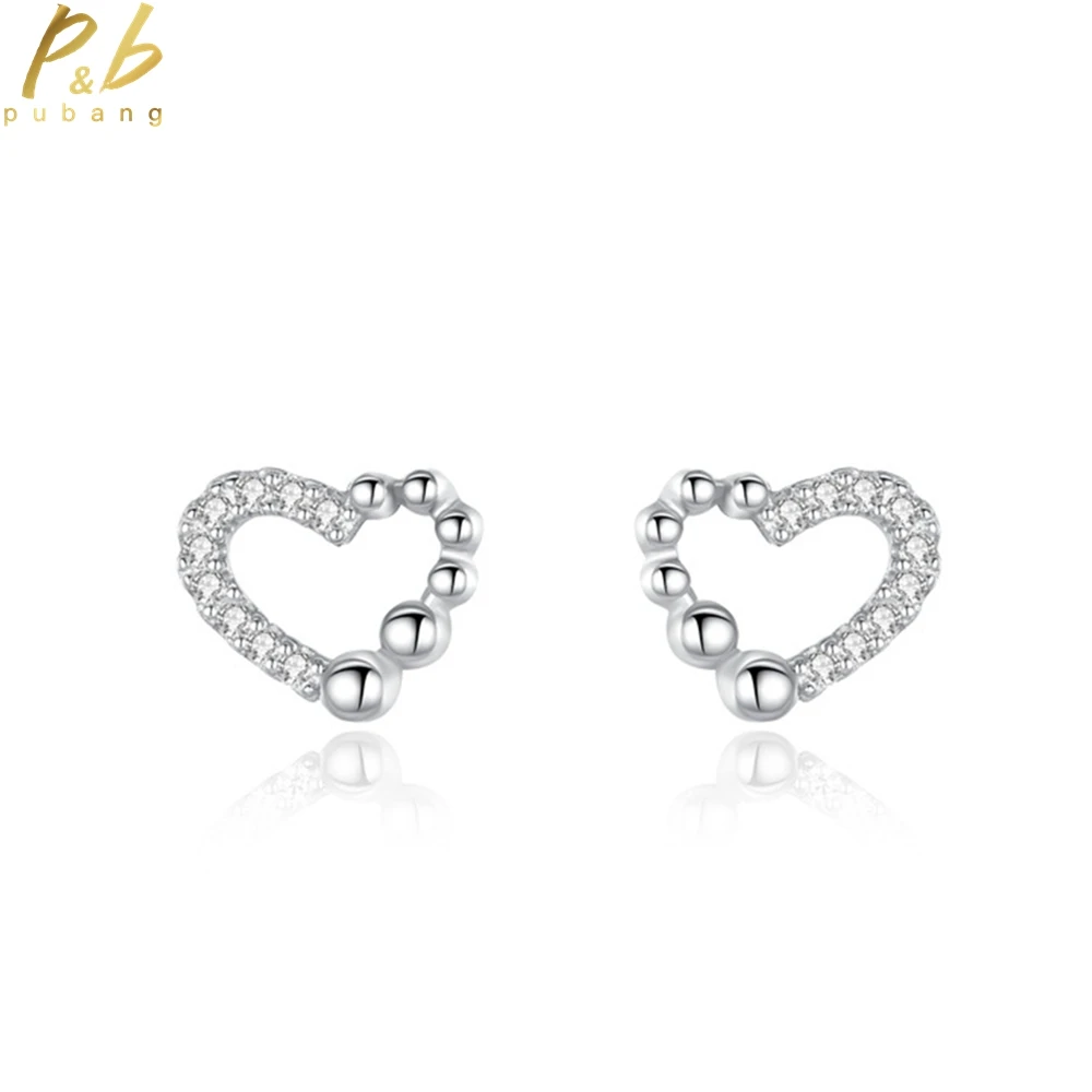 PuBang Fine Jewelry Solid 925 Sterling Silver High Carbon Diamond Simple Heart Stud Earrings for Women Engagement Gift Wholesale
PuBang Fine Jewelry Solid 925 Sterling Silver High Carbon Diamond Simple Heart Stud Earrings for Women Engagement Gift Wholesale