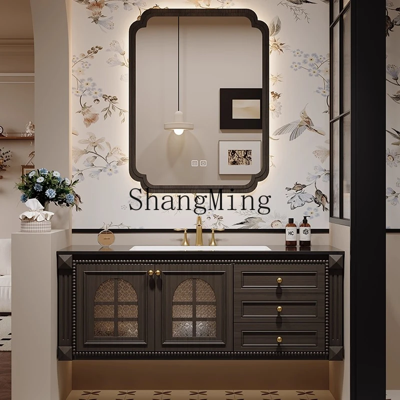 SM new solid wood retro bathroom cabinet combination bathroom washbasin washbasin bathroom cabinet
SM new solid wood retro bathroom cabinet combination bathroom washbasin washbasin bathroom cabinet