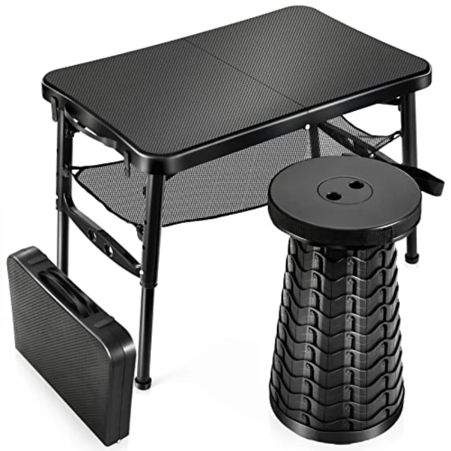 Retractable Small Folding Table and Stool Set Portable Camping Foldable Table Lightweight Yet More Sturdy with Adjustable Stool
Retractable Small Folding Table and Stool Set Portable Camping Foldable Table Lightweight Yet More Sturdy with Adjustable Stool