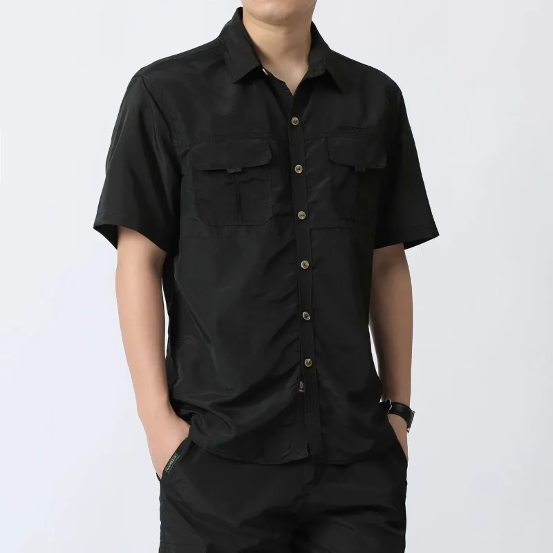 Весенне-осенняя уличная одежда с короткими рукавами, мужская модная легкая рубашка, свободная быстросохнущая рабочая одежда для альпинизма
Весенне-осенняя уличная одежда с короткими рукавами, мужская модная легкая рубашка, свободная быстросохнущая рабочая одежда для альпинизма