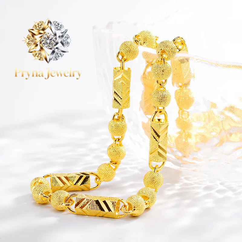 Pryna Jewelry Boutique AU999 Gold Necklace Men's Hexagonal Round Bead Chain 24K Real Gold Chain Fashion Boss Chain Boyfriend G
Pryna Jewelry Boutique AU999 Gold Necklace Men's Hexagonal Round Bead Chain 24K Real Gold Chain Fashion Boss Chain Boyfriend G