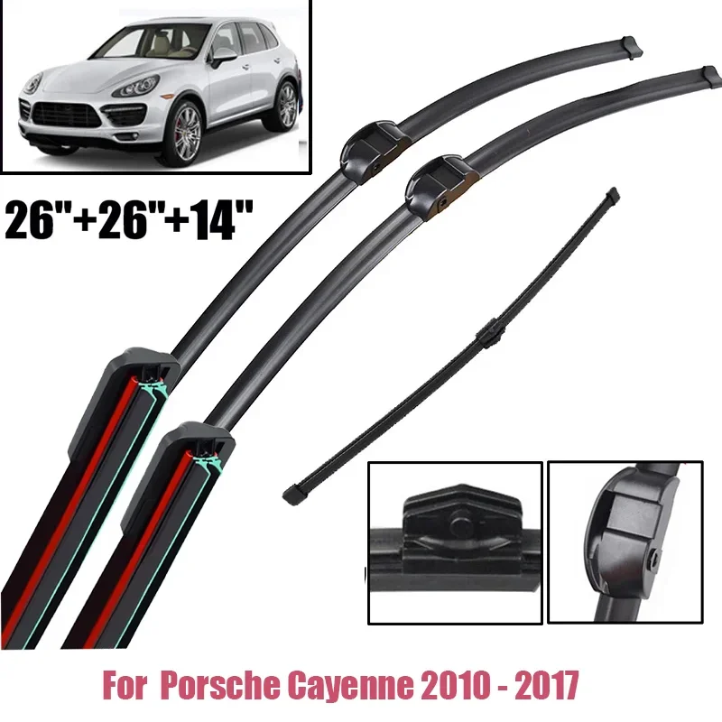 Wiper Front & Rear Wiper Blades For Porsche Cayenne 2010 - 2017 Windshield Windscreen Window Rain Brush Nature Rubber26"+26"+14"
Wiper Front & Rear Wiper Blades For Porsche Cayenne 2010 - 2017 Windshield Windscreen Window Rain Brush Nature Rubber26"+26"+14"